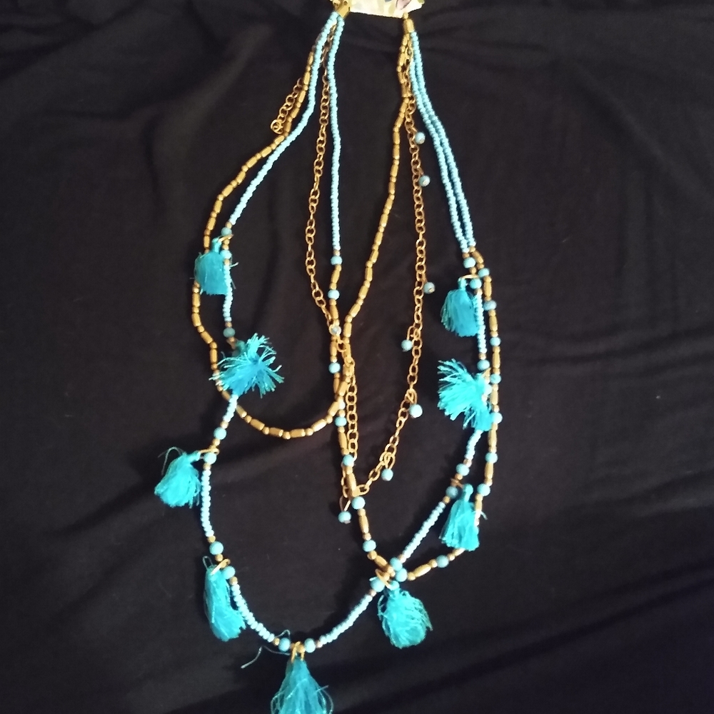 Boho style beaded, tassle necklaces.